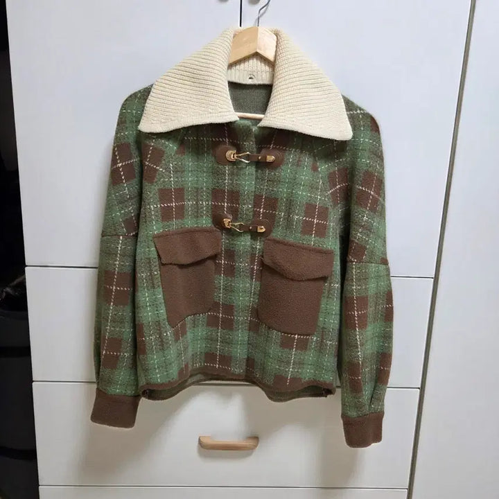 [BUNJANG] Khaki Brown Wool Knit Jacket / 카키브라운 모직 니트자켓