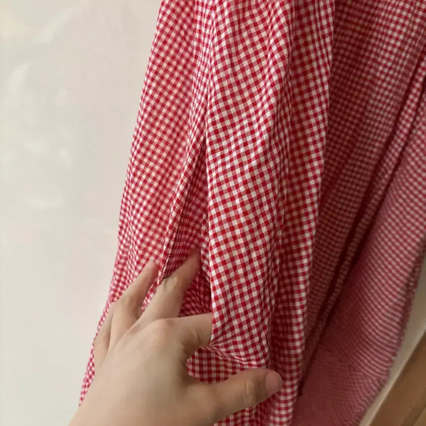 [BUNJANG] Polo Gingham Check Sleeveless Dress / 폴로 polo 고방체크 휴양지 휴가룩 뷔스티에 나시슬리브리스 민소매원피스