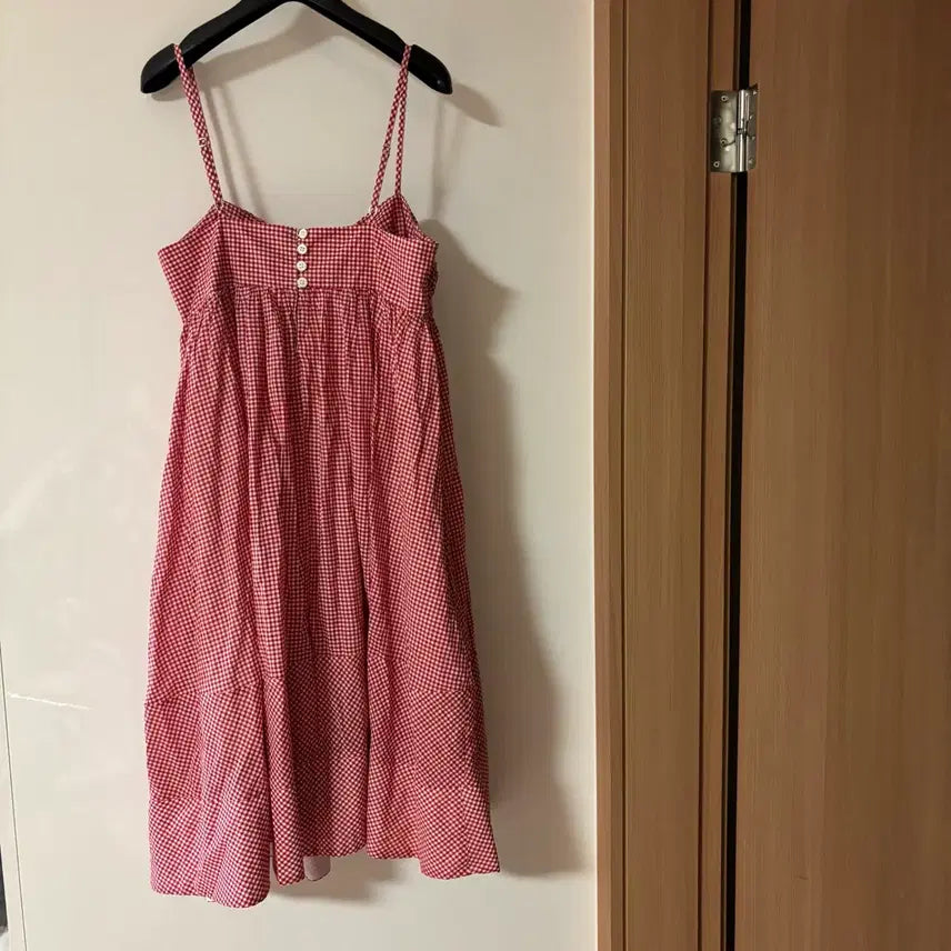 [BUNJANG] Polo Gingham Check Sleeveless Dress / 폴로 polo 고방체크 휴양지 휴가룩 뷔스티에 나시슬리브리스 민소매원피스