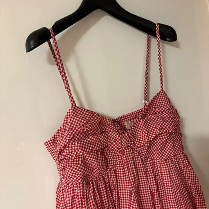 [BUNJANG] Polo Gingham Check Sleeveless Dress / 폴로 polo 고방체크 휴양지 휴가룩 뷔스티에 나시슬리브리스 민소매원피스