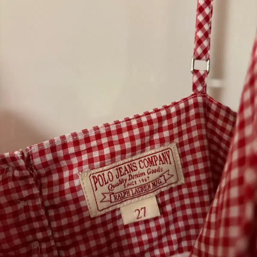 [BUNJANG] Polo Gingham Check Sleeveless Dress / 폴로 polo 고방체크 휴양지 휴가룩 뷔스티에 나시슬리브리스 민소매원피스