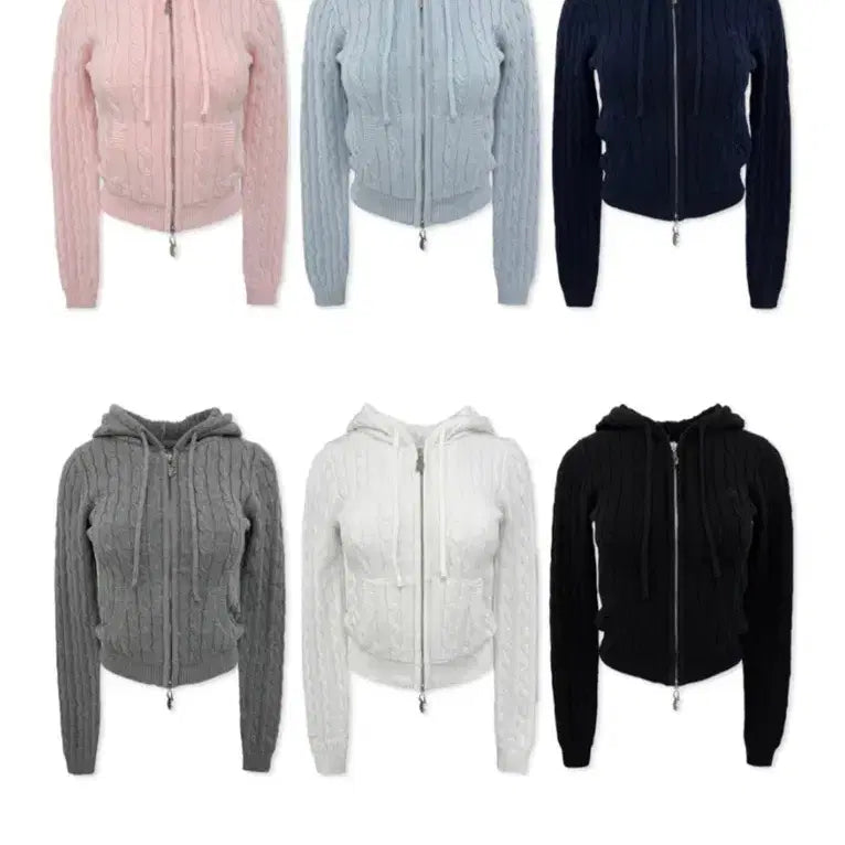 [BUNJANG] FABB2D Cotton Knit Hooded Zip-Up Pink / 페일제이드 코튼 니트 후드집업 핑크