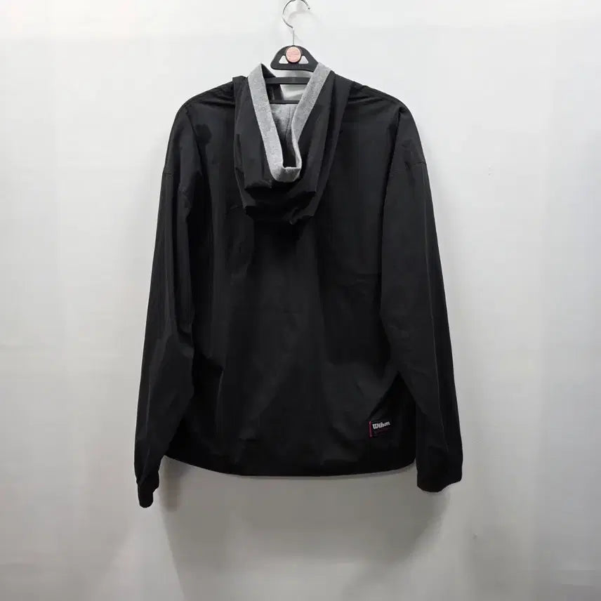 [BUNJANG] Wilson Black Windbreaker Hoodie Anorak / 0180 [윌슨] 블랙 바람막이 후드 아노락 M 공용