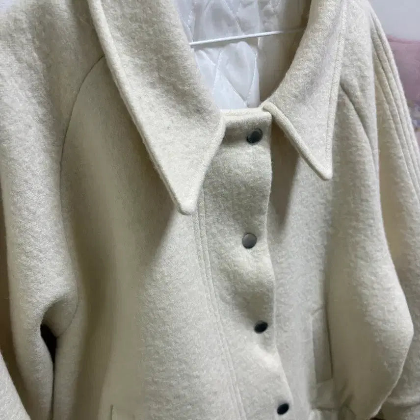 [BUNJANG] Handmade Ivory Jacket - Women's Outerwear / 여성 프리사이즈 핸드메이드 아이보리 자켓 아우터