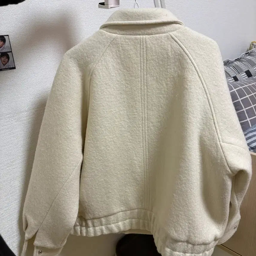 [BUNJANG] Handmade Ivory Jacket - Women's Outerwear / 여성 프리사이즈 핸드메이드 아이보리 자켓 아우터
