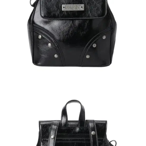 [BUNJANG] Black Backpack / 카키포인트 스터드 블랙 백팩