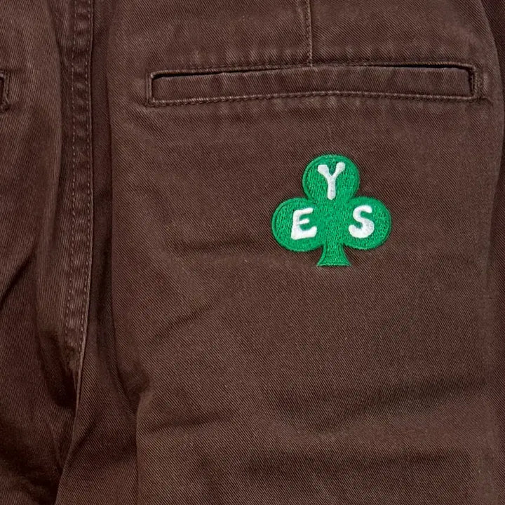 [BUNJANG] YESIC Niever Clover Brown Cotton Pants / 예스아이씨 네잎클로버 브라운 코튼팬츠