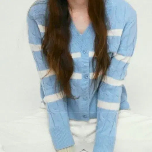 [BUNJANG] Cashmere 100% Striped Cardigan / 캐시미어100 스트라이프 가디건 새제품