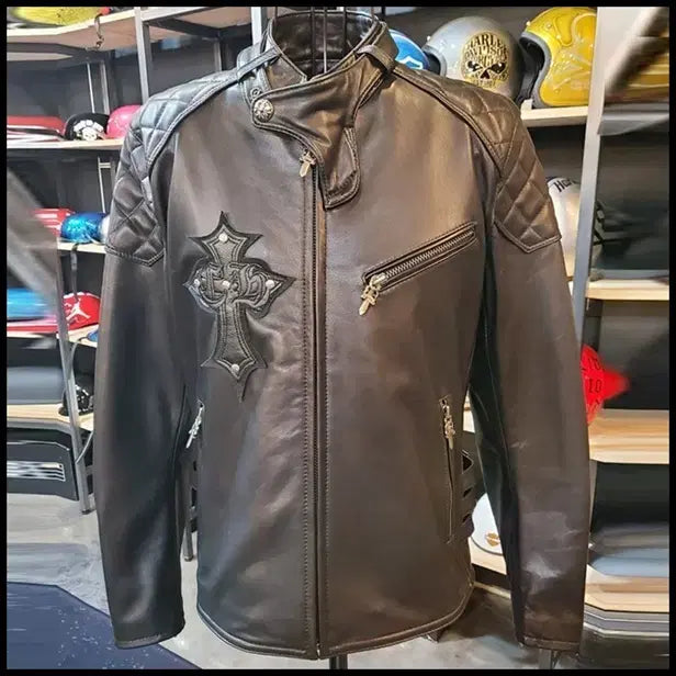 [BUNJANG] Leather Jacket / 십자가  양가죽  레더자켓