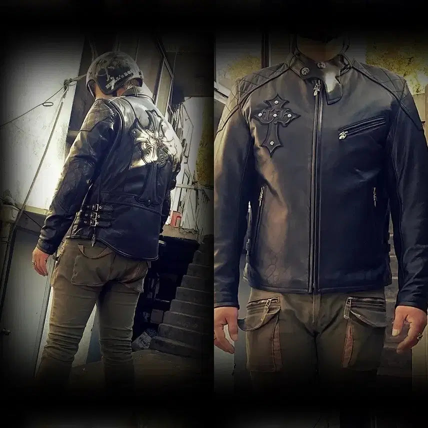 [BUNJANG] Leather Jacket / 십자가  양가죽  레더자켓
