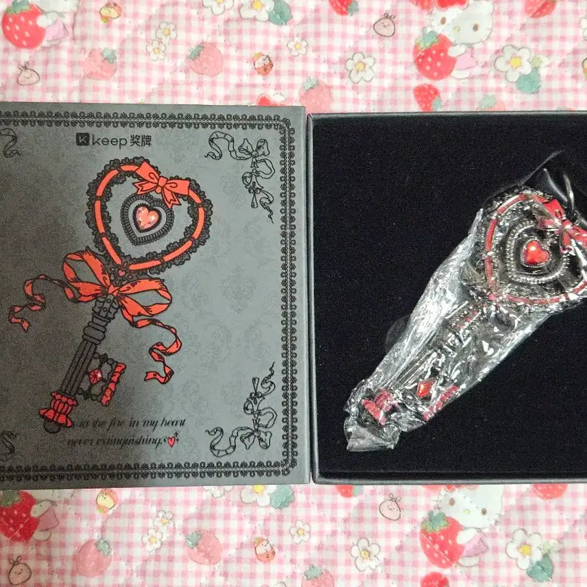[BUNJANG] Lace Heart Key Bag Charm (Black) / Keep 레이스 하트키 키링 가방 장식(블랙)