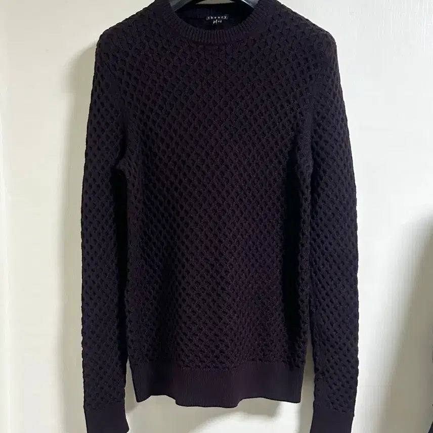 [BUNJANG] Theory Cable Knit Sweater M / 띠어리 케이블 니트 스웨터 M/100/버건디