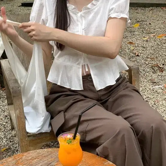 [BUNJANG] Lamour Lorence Ivory Frill Blouse / 라무어 로렌스 프릴 블라우스 아이보리