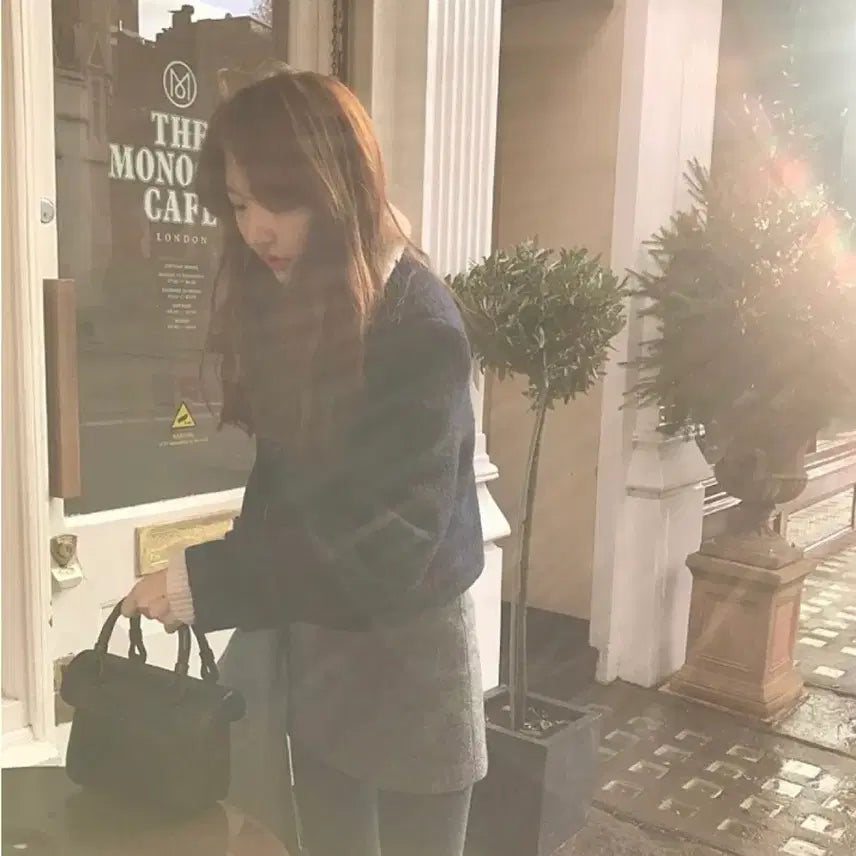 [BUNJANG] Code:Yoo Maple Navy Jacket / Sherpa Crop Short Coat / 코드유 메이플 네이비 자켓 / 양털 크롭 숏 코트 타낫