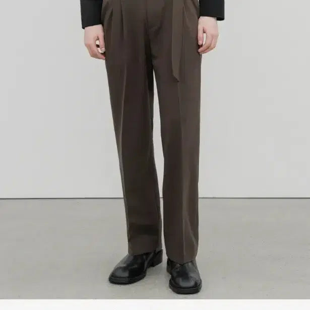 [BUNJANG] Modz Wide Belted Slacks / 모즈 울 와이드 벨티드 슬랙스