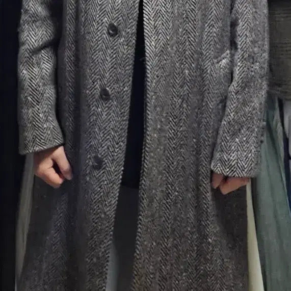 [BUNJANG] Burberry Irish Tweed Herringbone Balmacaan Coat / 버버리 아이리쉬 트위드 헤링본 발마칸 코트 105~110(착샷추가)