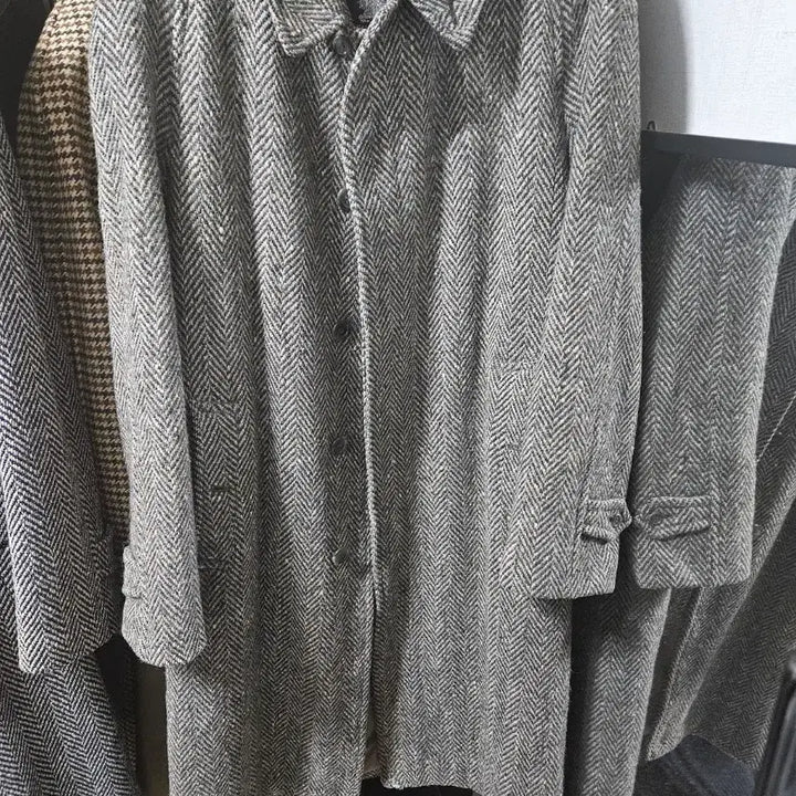 [BUNJANG] Burberry Irish Tweed Herringbone Balmacaan Coat / 버버리 아이리쉬 트위드 헤링본 발마칸 코트 105~110(착샷추가)