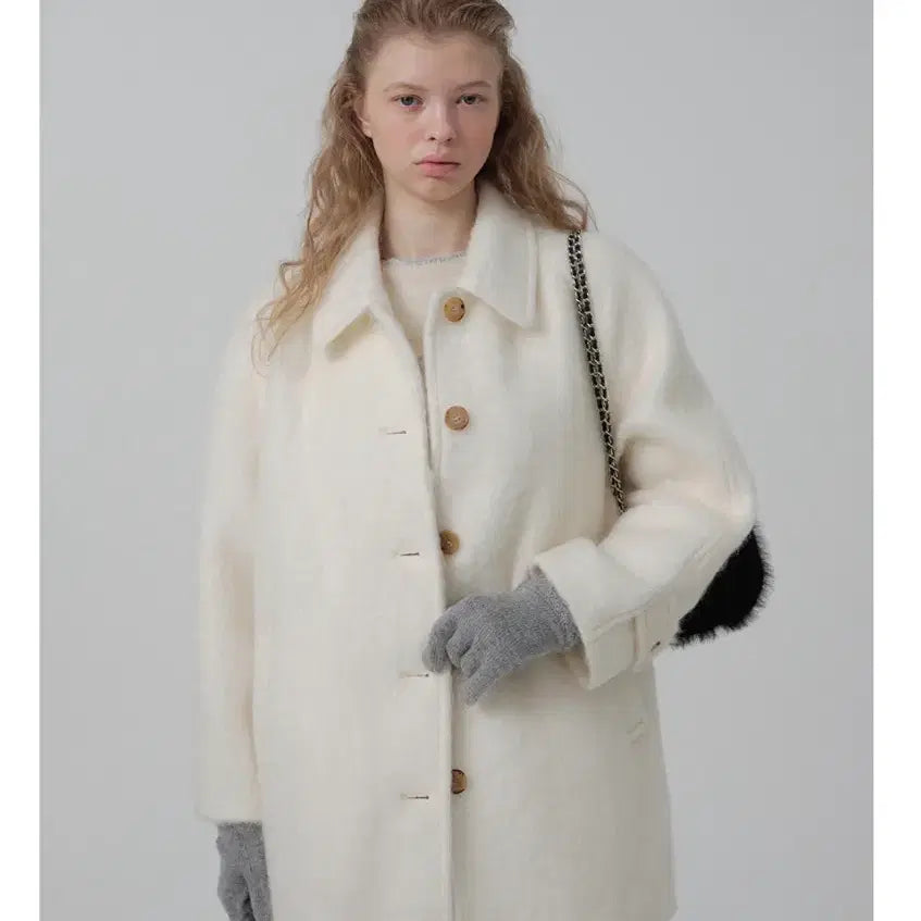 [BUNJANG] The Barnet Snow White Balmacaan Coat / 더바넷 스노우 화이트 발마칸 코트
