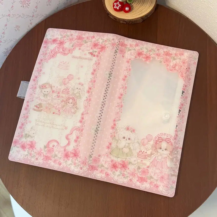 [BUNJANG] Pink Berry Transparent Sticker File for Scrapbooking / 핑크베리 투명창 스티커 파일 다꾸 폴꾸