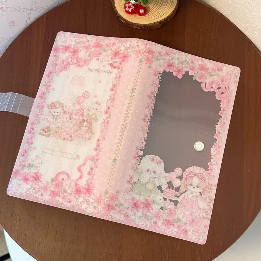 [BUNJANG] Pink Berry Transparent Sticker File for Scrapbooking / 핑크베리 투명창 스티커 파일 다꾸 폴꾸