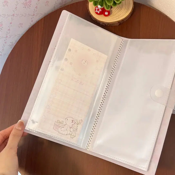 [BUNJANG] Pink Berry Transparent Sticker File for Scrapbooking / 핑크베리 투명창 스티커 파일 다꾸 폴꾸