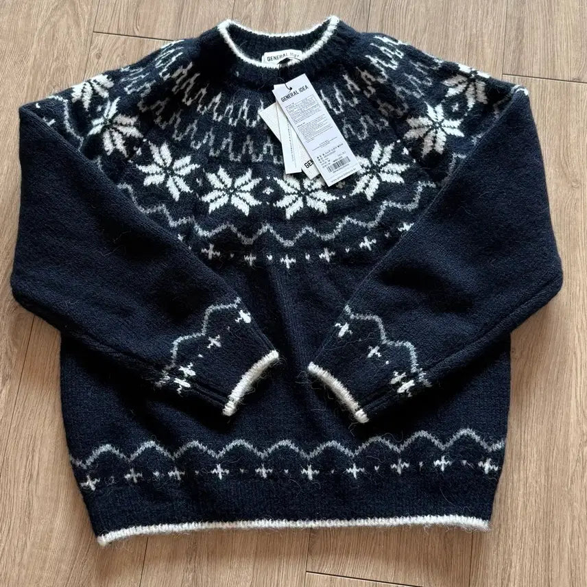 [BUNJANG] General Idea Nordic Knit Navy / 제너럴아이디어 노르딕 니트 네이비