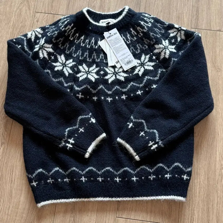 [BUNJANG] General Idea Nordic Knit Navy / 제너럴아이디어 노르딕 니트 네이비