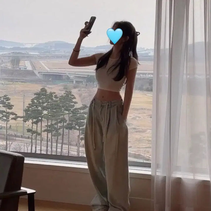 [BUNJANG] Hypnotic String Wide Denim Pants / 히프나틱 스트링 와이드데님팬츠