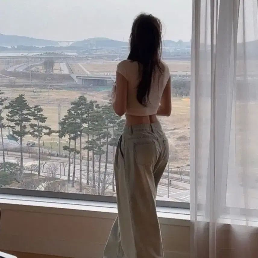 [BUNJANG] Hypnotic String Wide Denim Pants / 히프나틱 스트링 와이드데님팬츠