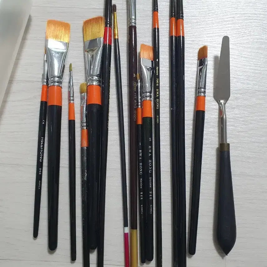 [BUNJANG] HwaHong Brush Set & Palette Knife Set / 화홍 붓 세트 + 나이프 팔레트