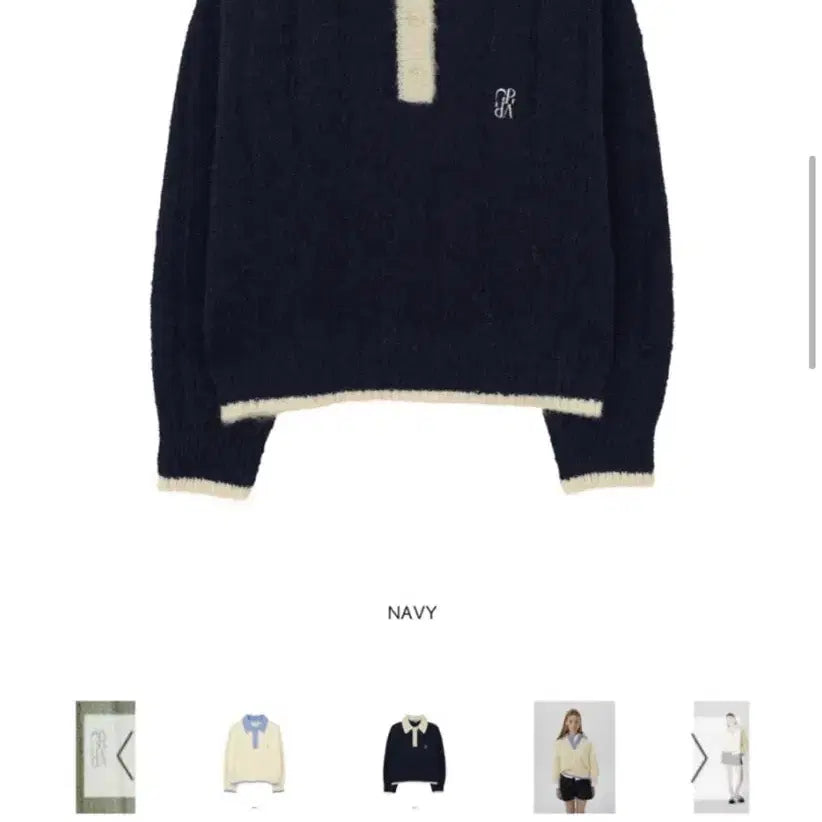 [BUNJANG] Grove Navy Knit Sweater / 그로브 니트