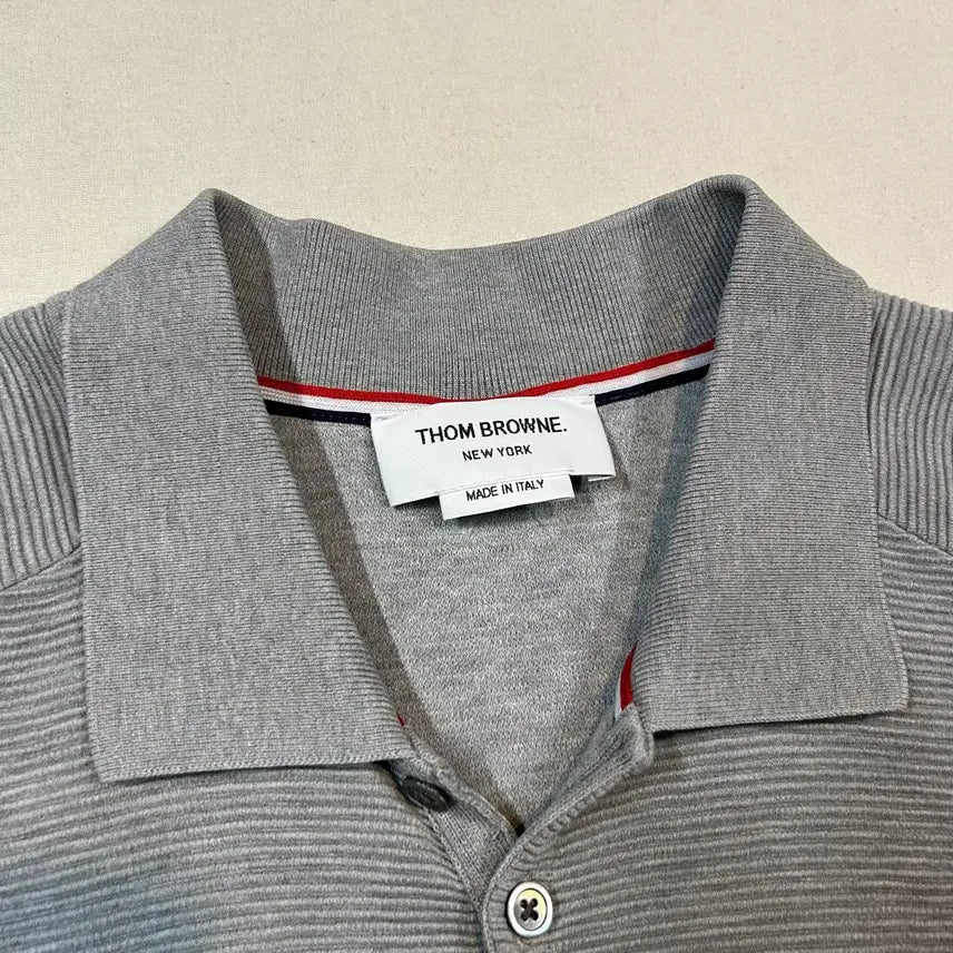 [BUNJANG] Thom Browne Ottoman 4-Bar Saddle Sleeve Polo Shirt / 5) 톰브라운 오토맨 4-바 새들 슬리브 폴로 셔츠