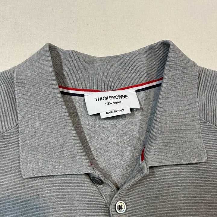 [BUNJANG] Thom Browne Ottoman 4-Bar Saddle Sleeve Polo Shirt / 5) 톰브라운 오토맨 4-바 새들 슬리브 폴로 셔츠