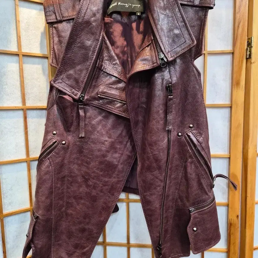 [BUNJANG] Obze Lambskin Vintage Vest / 오브제 양가죽 빈티비조끼 66