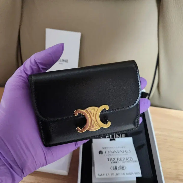 [BUNJANG] Celine Triomphe Cardholder / [S+급] 셀린느 트리옹프 카드지갑 블랙