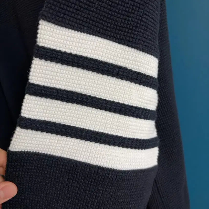 [BUNJANG] Thom Browne Waffle Turtleneck Knit Navy / [ 새상품급 / 3size ] 톰브라운 와플 터틀넥 목폴라 니트 네이비