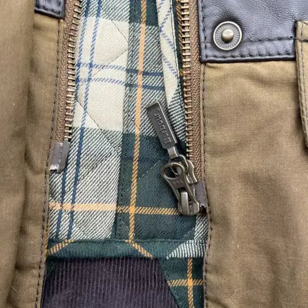 [BUNJANG] Barbour Vintage Leather Jacket / 정품 BARBOUR 왁스 바버 자켓 여성용 빈티지 가죽