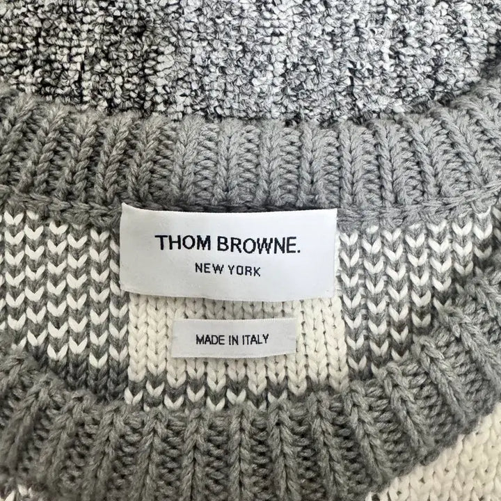 [BUNJANG] Thom Browne 4-Bar Gingham Check Knit Gray / 톰브라운 4-BAR 깅엄체크 니트 그레이
