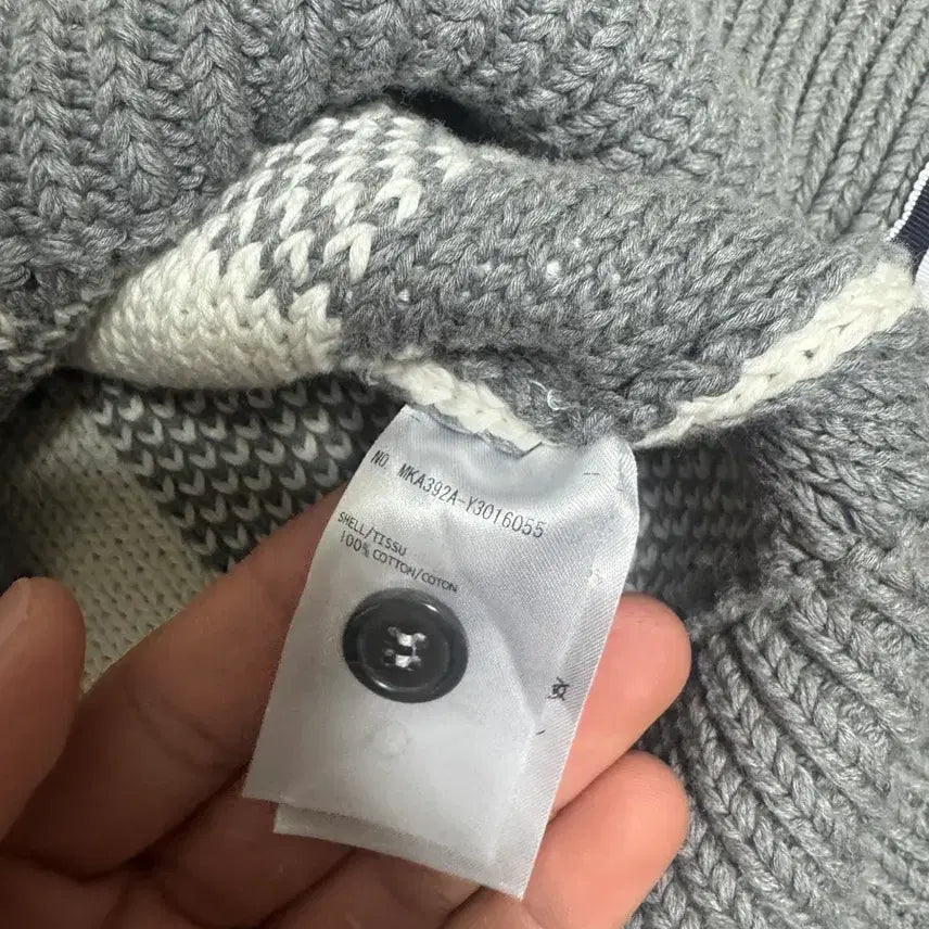 [BUNJANG] Thom Browne 4-Bar Gingham Check Knit Gray / 톰브라운 4-BAR 깅엄체크 니트 그레이