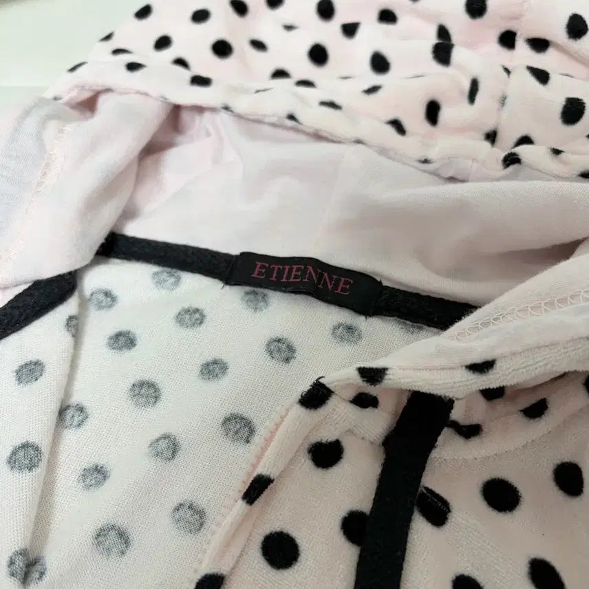 [BUNJANG] ETIENNE Pink Polka Dot Vintage Hoodie Zip-Up / ETIENNE 갸루 후드집업 핑크 도트 빈티지 로걀 jk 오네 히메