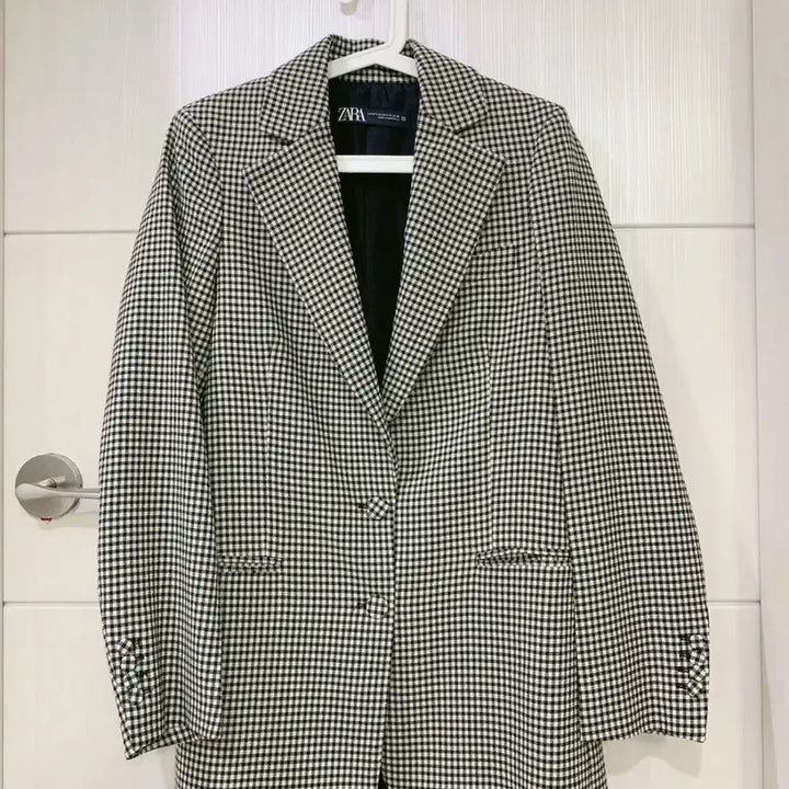 [BUNJANG] ZARA Houndstooth Oversized Blazer Jacket / 자라 오버핏 하운드 체크 블레이저 자켓 미착용