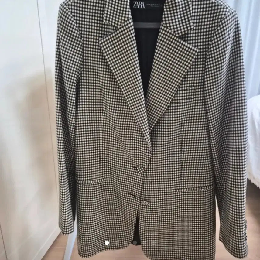 [BUNJANG] ZARA Houndstooth Oversized Blazer Jacket / 자라 오버핏 하운드 체크 블레이저 자켓 미착용