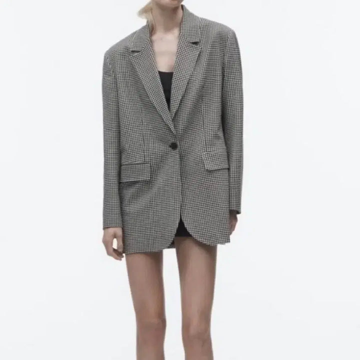 [BUNJANG] ZARA Houndstooth Oversized Blazer Jacket / 자라 오버핏 하운드 체크 블레이저 자켓 미착용