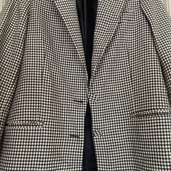 [BUNJANG] ZARA Houndstooth Oversized Blazer Jacket / 자라 오버핏 하운드 체크 블레이저 자켓 미착용