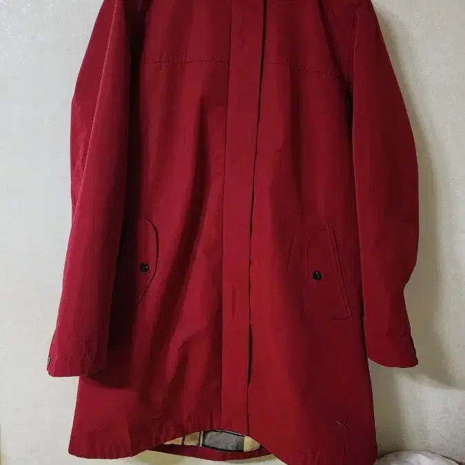 [BUNJANG] Puma Burgundy Hooded Windbreaker Coat / 푸마 버건디 후드 바람막이 코트 세제품
