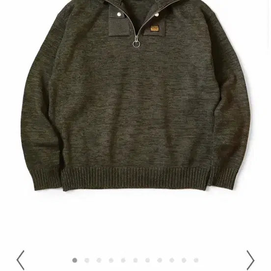 [BUNJANG] Kapital Half Zip Knit Sweater / 캐피탈 하프집업 니트 카키 kapital