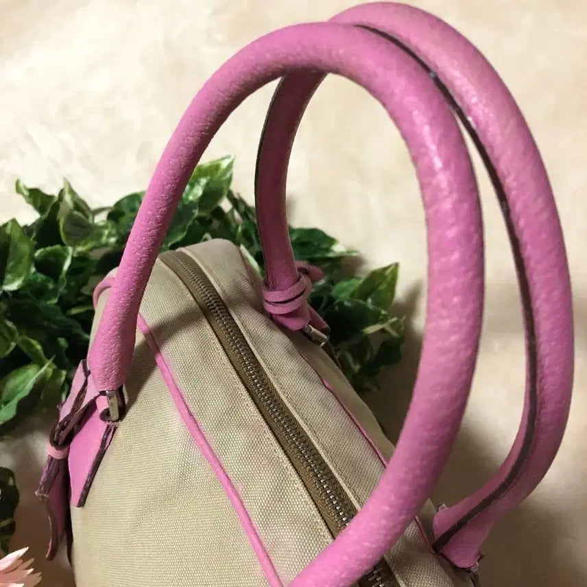 [BUNJANG] Prada Archive Canvas Leather Bowling Bag / 프라다 아카이브 캔버스 레더 볼링백 y2k