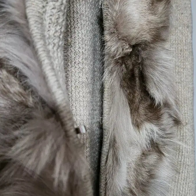 [BUNJANG] Jill Stuart Wool Knit Fox Fur Vest / 질스튜어트 울니트 폭스퍼 베스트 조끼