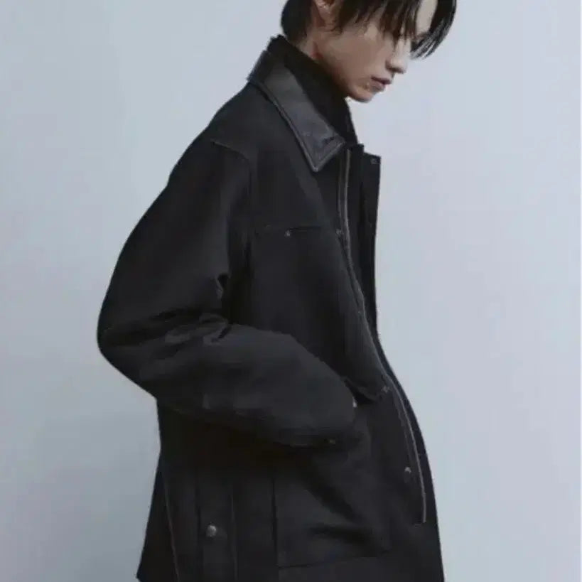 [BUNJANG] Seventeen Hoshi Leather Collar Hunting Jacket / M) 유스 호호시 레더 카라 헌팅자켓