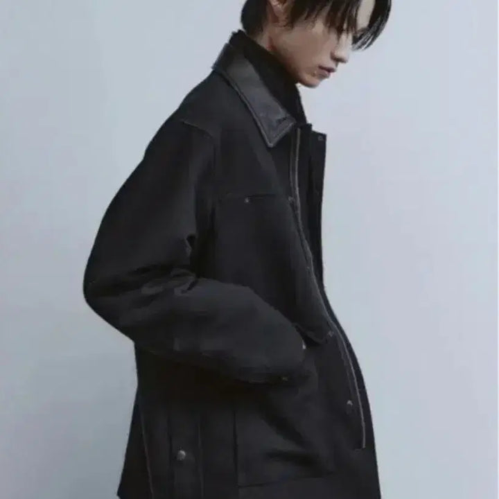 [BUNJANG] Seventeen Hoshi Leather Collar Hunting Jacket / M) 유스 호호시 레더 카라 헌팅자켓